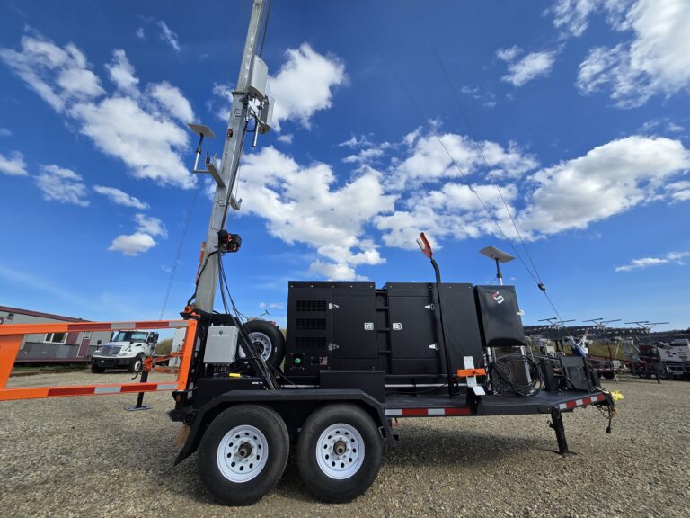 Interceptor Systems 90' Mobile Tower Installation with Generator and Lights.