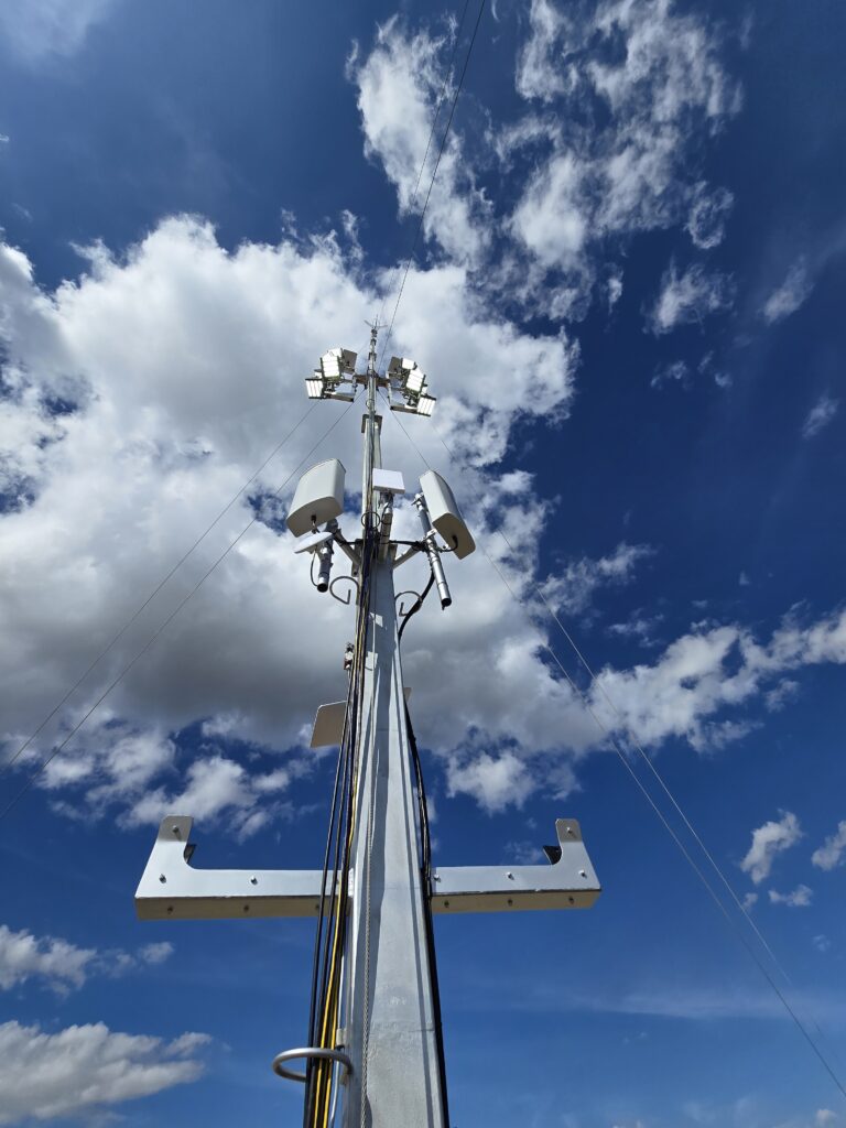 Interceptor Systems 90' Mobile Tower Installation with Generator and Lights.