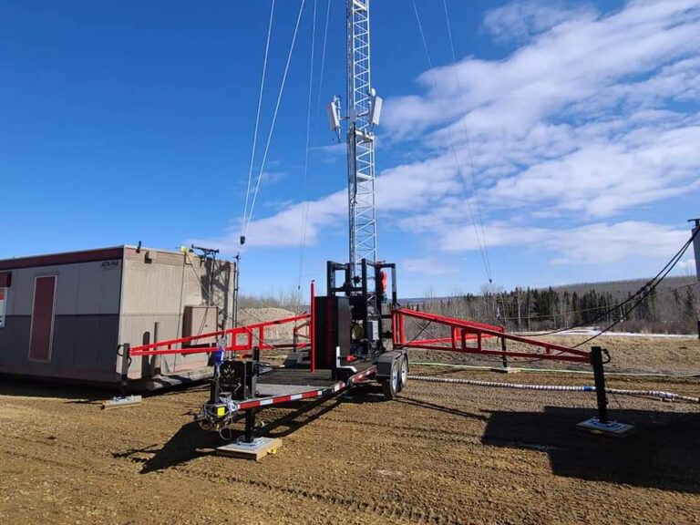 Interceptor Systems 110' Mobile Tower Installation.